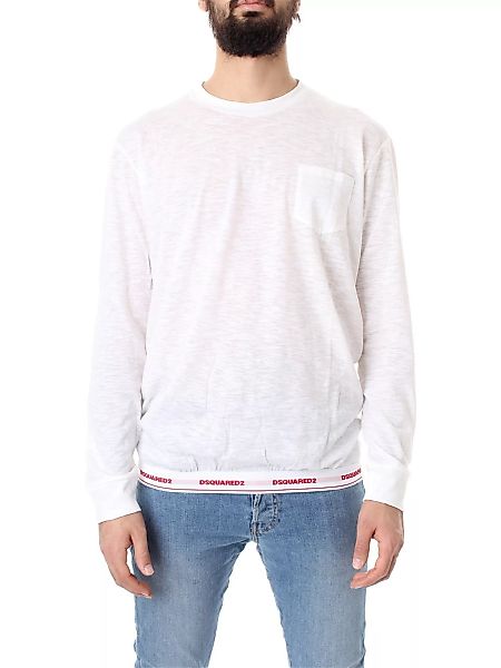 DSQUARED2 T-Shirt Herren weiß cotone fiammato günstig online kaufen