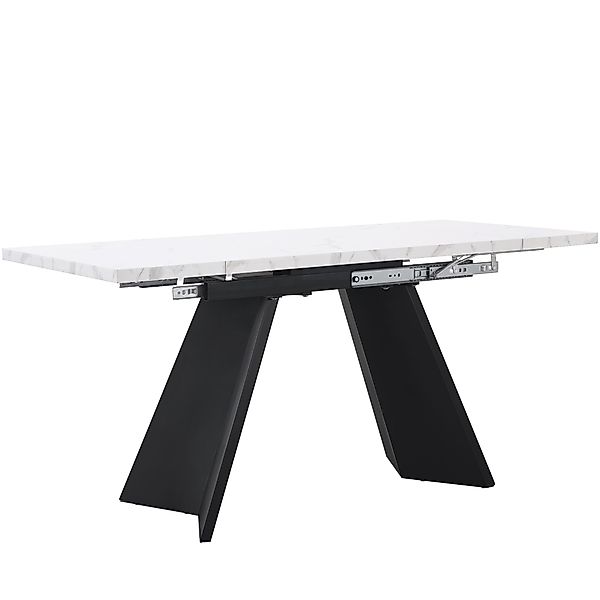 Ausziehbarer Esstisch, für Wohnzimmer und Homeoffice, 159x74x77 cm, Weiß＋S günstig online kaufen