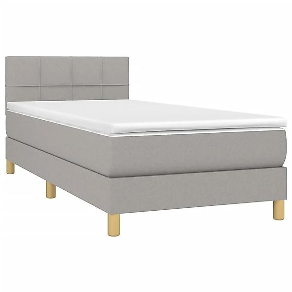 vidaXL Boxspringbett mit Matratze & LED Hellgrau 80x200 cm Stoff 3133669 günstig online kaufen