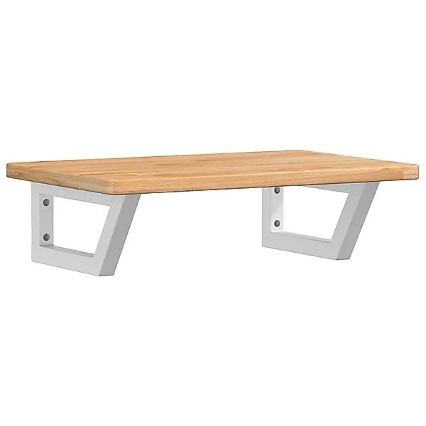 vidaXL Waschtischplatte mit Halterung Stahl und Massivholz Eiche 3302342 günstig online kaufen