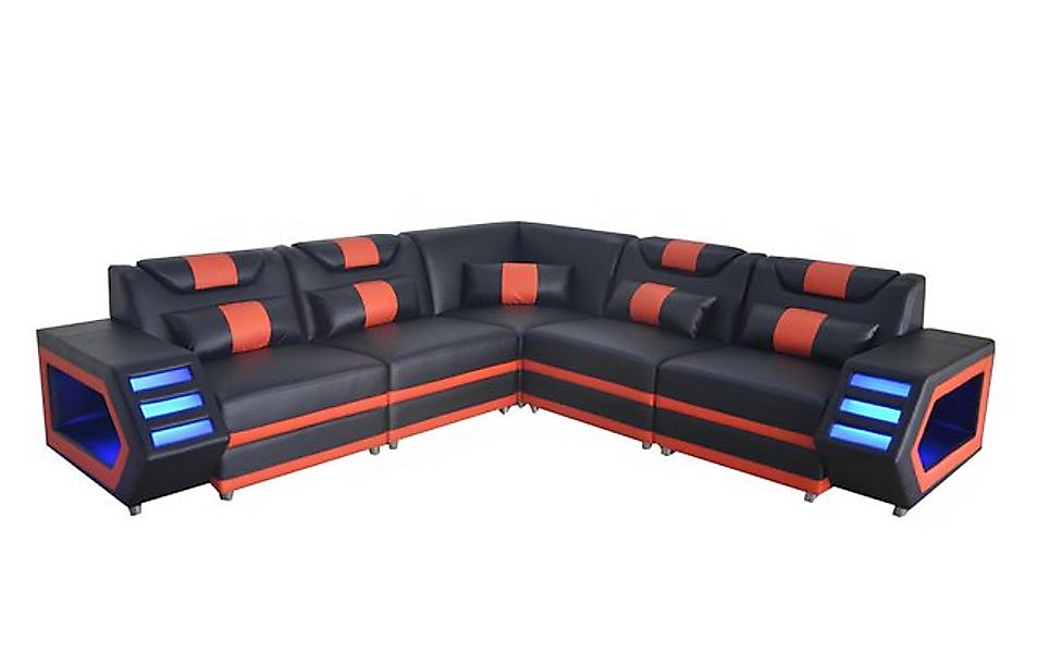 Xlmoebel Ecksofa Moderne Ledersitzgruppe mit USB-Beleuchtung für das Wohnzi günstig online kaufen