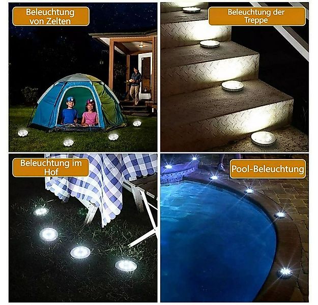 QUBEBU LED Solarleuchte Wasserdicht Led Solar Gartenleuchten, 20 LEDs Solar günstig online kaufen