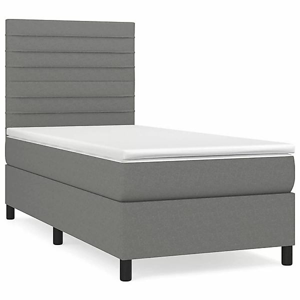 vidaXL Boxspringbett mit Matratze Dunkelgrau 90x190 cm Stoff1396470 günstig online kaufen