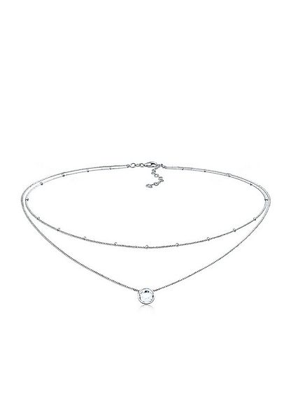 Elli Ketten-Set Choker Layer Kugelkette 925 Silber, mit Kristallen von Swar günstig online kaufen