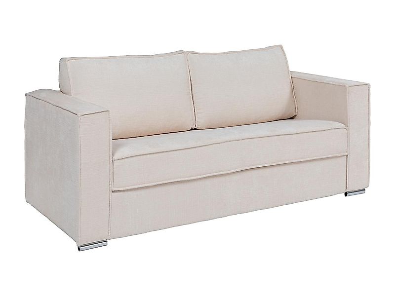 Schlafsofa mit Matratze 3-Sitzer - Chenille-Stoff - Beige - Liegefläche 140 günstig online kaufen