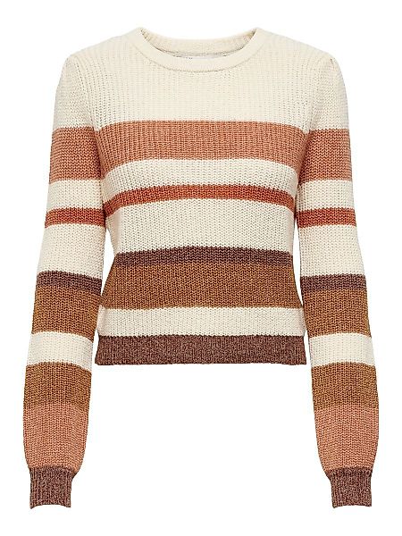 ONLY Striped Knitted Pullover Damen White günstig online kaufen