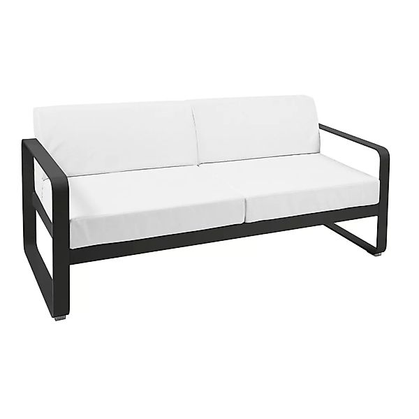 Fermob - Bellevie Outdoor 2-Sitzer Sofa - lakritze/texturiert/Kissenstoff S günstig online kaufen