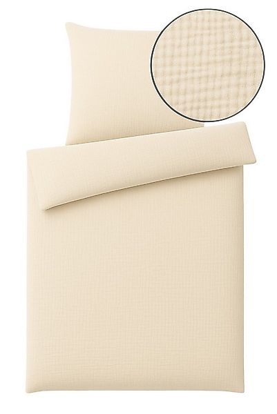 One Home Bettwäsche Musselin, Musselin, 2 teilig, Unifarben, weiche Baumwol günstig online kaufen