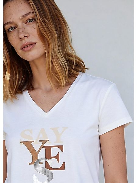MORE&MORE Kurzarmshirt sommerliches Kurzarmshirt "Say Yes" günstig online kaufen