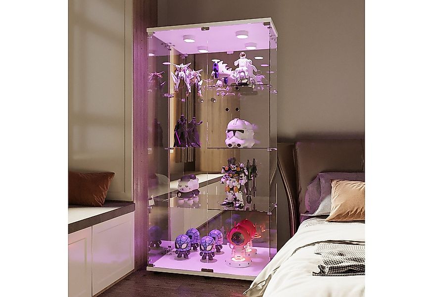 Furnishings Home Glasvitrine Vitrine Doppeltür Hoch Eckvitrine, Mit Sicherh günstig online kaufen