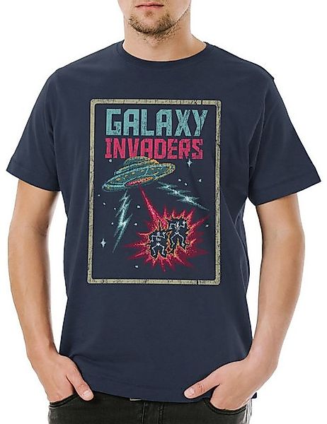 Urban Backwoods Print-Shirt Pixel Galaxy Invaders Herren T-Shirt Gamer Gami günstig online kaufen