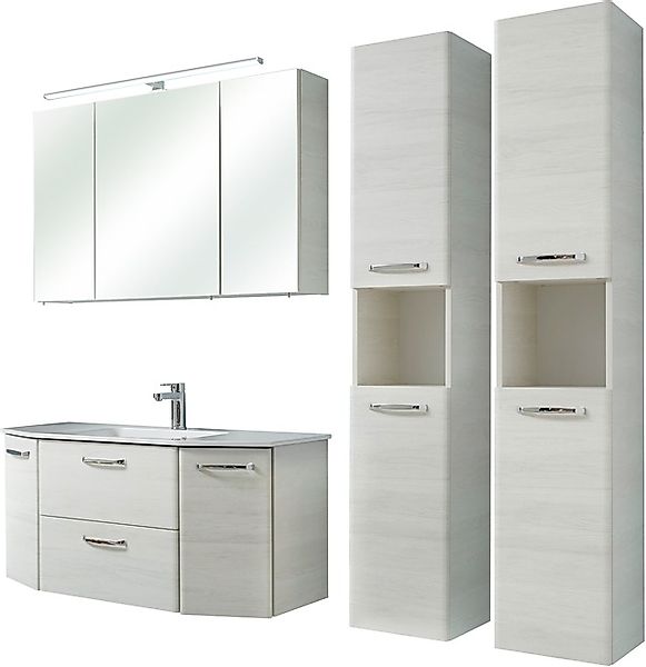 Saphir Badmöbel-Set »Quickset 936 4-teilig, Glaswaschtisch und LED-Spiegels günstig online kaufen