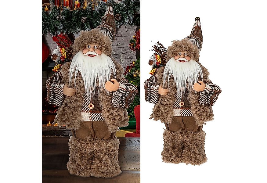 CEPEWA Weihnachtsfigur Weihnachtsmann Figur mit Bündel braun 20x30x10cm PES günstig online kaufen