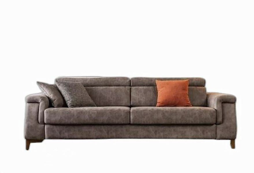 Xlmoebel 3-Sitzer Drei-Sitzer Sofa 3er Stoffsofa Graues Polstersofa mit Sch günstig online kaufen