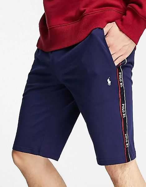 Polo Ralph Lauren – Lounge-Shorts in Schwarz mit seitlichem Logoband günstig online kaufen