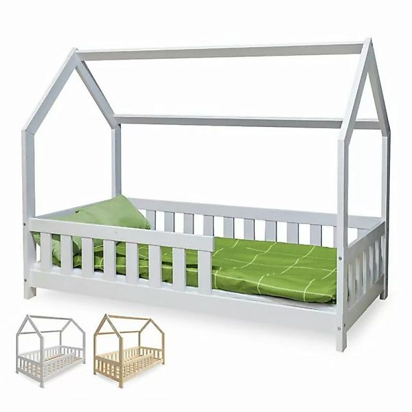 Furnify Kinderbett Kinderbett Peter Pan in Hausform, Weiß oder Naturfarbe, günstig online kaufen