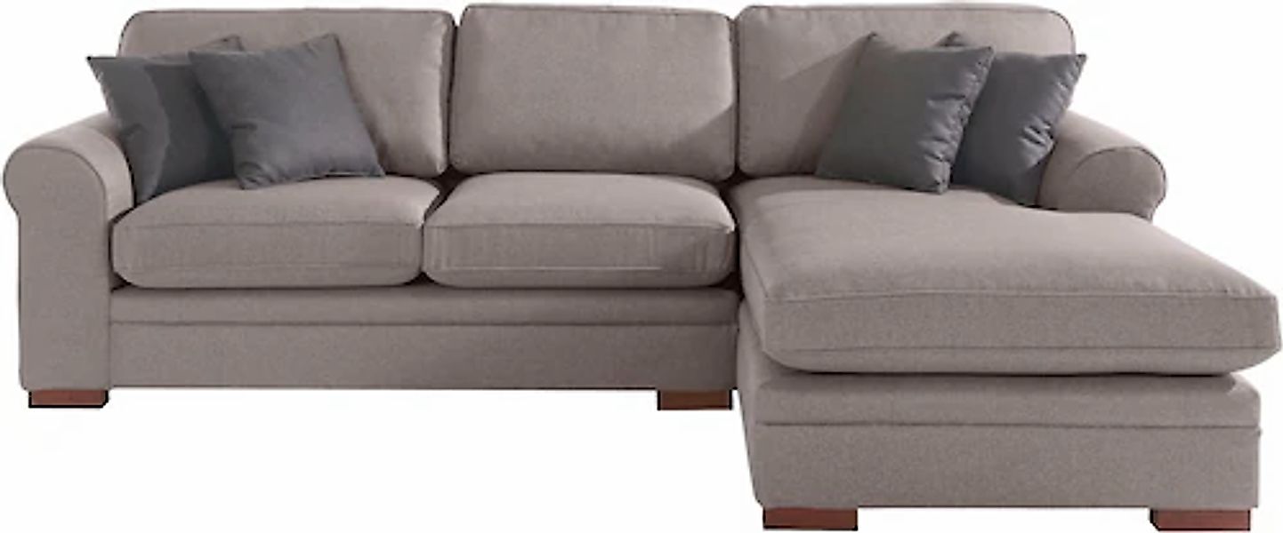 Home affaire Ecksofa "Broughton L-Form", weicher Sitzkomfort, incl. 4 Zierk günstig online kaufen