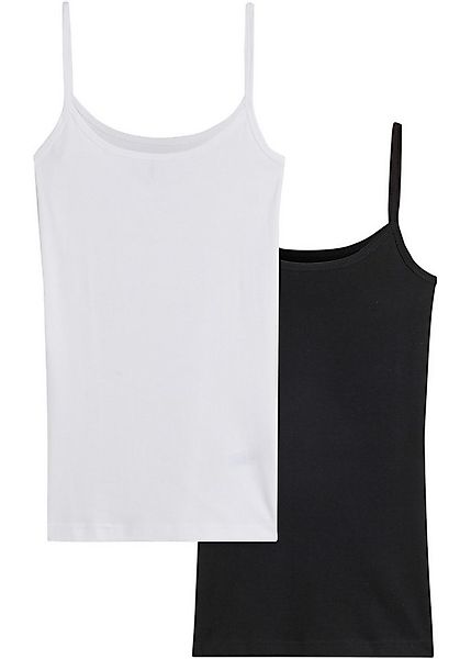 bonprix Spaghettitop (Packung, 2-tlg) figurbetonte Slim-Fit-Passform, ärmel günstig online kaufen
