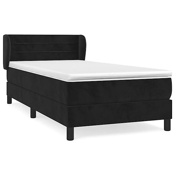 vidaXL Boxspringbett mit Matratze Schwarz 80x200 cm Samt1537141 günstig online kaufen