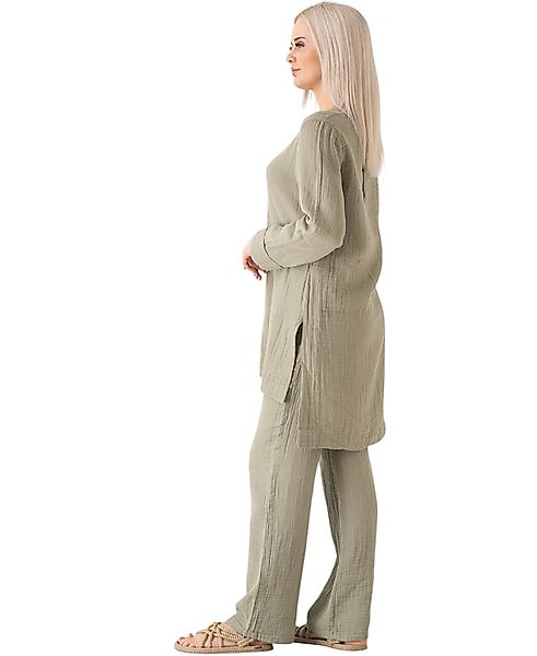 WENOR Hosenanzug Hosenanzug Tunika Set aus Musselin, 100 % Baumwolle, Modes günstig online kaufen