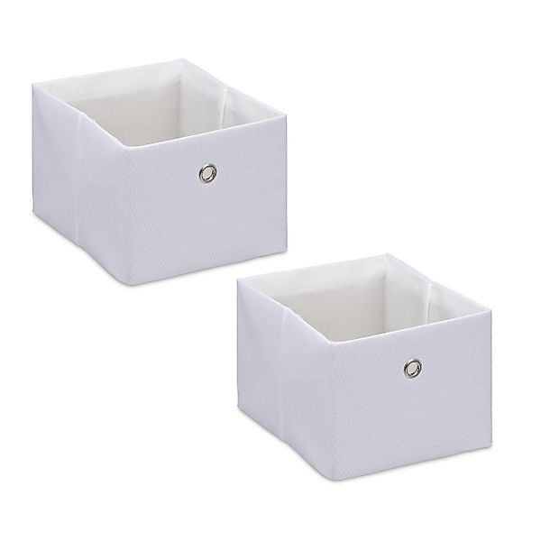 relaxdays Aufbewahrungsbox im 2er Set, Weiß günstig online kaufen