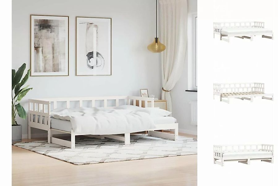 vidaXL Bettgestell Tagesbett Ausziehbar Weiß 90x190 cm Massivholz Kiefer Gä günstig online kaufen
