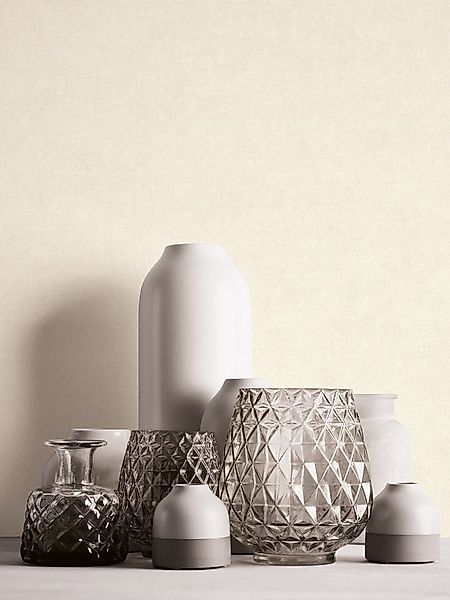 s.Oliver Vliestapete Uni Tapete mit feiner Leinenoptik, Farbe Creme Weiß, s günstig online kaufen