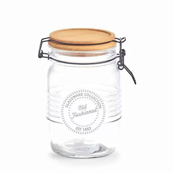 Neuetischkultur Vorratsglas mit Bügelverschluß Holzdeckel transparent günstig online kaufen
