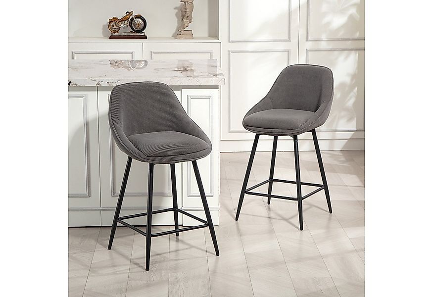 HOMCOM Barhocker mit Polstersitz und Fußstütze (Bistrohocker, 2 St., Barstu günstig online kaufen