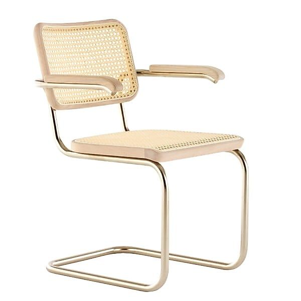 JS. THONET S 64 V NORDIC 04 | Eiche weiß pigmentiert | Stahlrohr-Freischwin günstig online kaufen