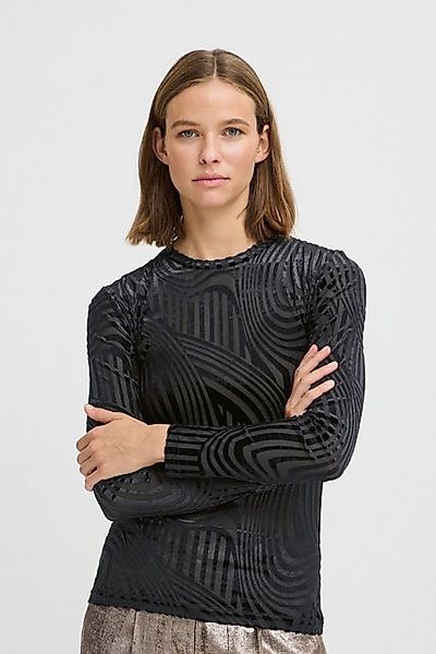 b.young Longsleeve BYSHIRLEY transparentes Langarmshirt mit Samt-Highlights günstig online kaufen