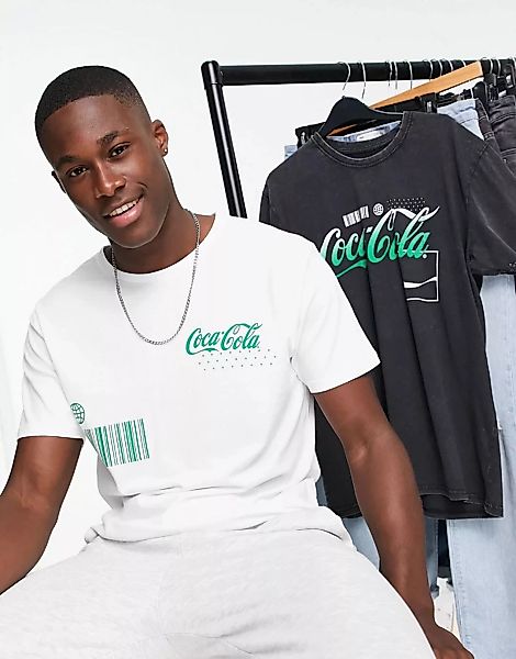 Oversize-T-Shirt mit Coca-Cola-Print-Weiß günstig online kaufen