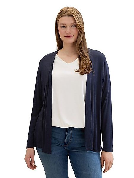 TOM TAILOR PLUS Shirtjacke Cardigan aus Viskose und ohne Verschluss günstig online kaufen