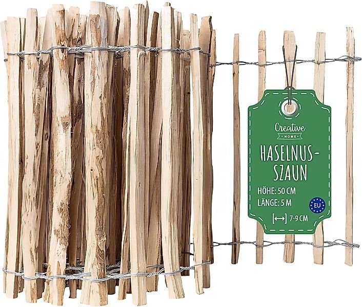 Creative Home Zaun Staketenzaun Haselnusszaun, Lattenabstand 7-9 cm, Garten günstig online kaufen