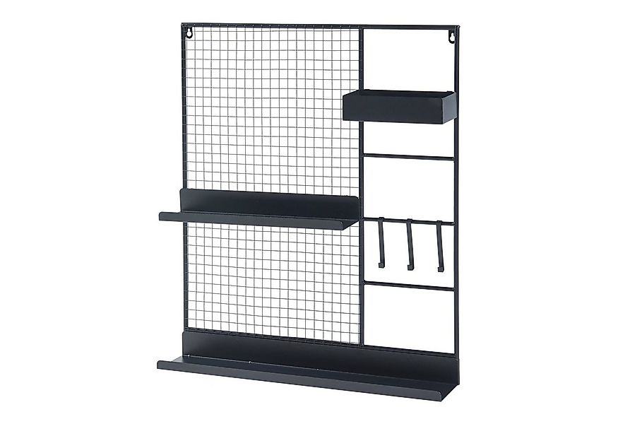 en.casa Wandregal, »Westre« Wandgitter 70x60x11cm Metall Schwarz günstig online kaufen