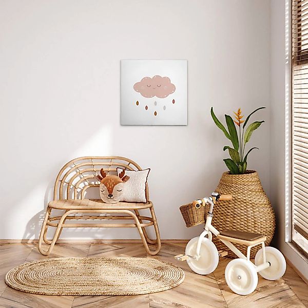 A.S. Création Leinwandbild "Little Wheather 3 - Wandbild Weiß Braun Keilrah günstig online kaufen