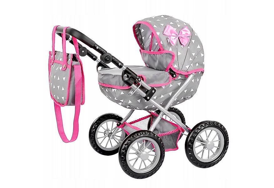 kinderplay Puppenwagen Puppenwagen mit Tasche – höhenverstellbar – Spielspa günstig online kaufen