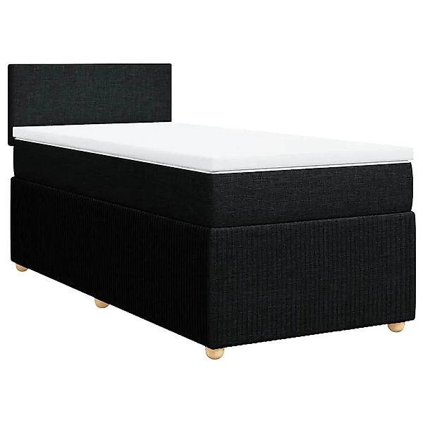 vidaXL Boxspringbett mit Matratze Schwarz 90x200 cm Stoff 3289634 günstig online kaufen