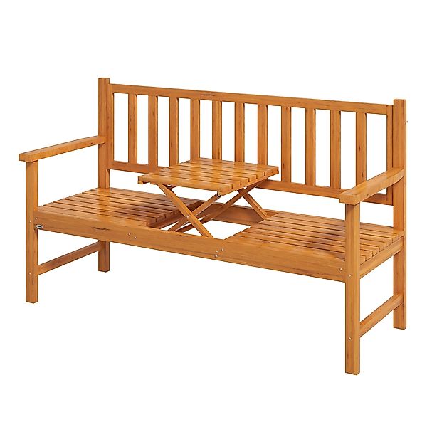 Outsunny Gartenbank 3-Sitzer Sitzbank Tisch Armlehne Holzbank bis 280kg Bal günstig online kaufen