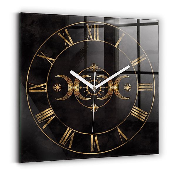 Tulup Wanduhr Rechteckige Glasuhr Goldene Römische günstig online kaufen