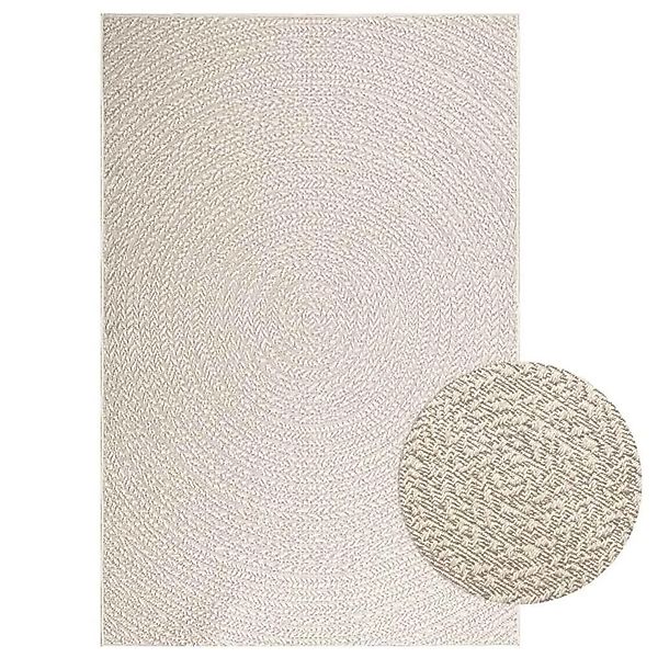 vidaXL Teppich ZIZUR Creme 140x200 cm Jute-Optik Indoor und Outdoor 4010378 günstig online kaufen