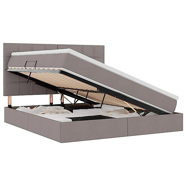 vidaXL Stauraumbett mit Matratze Taupe 180 x 200 cm Kunstleder 3371799 günstig online kaufen