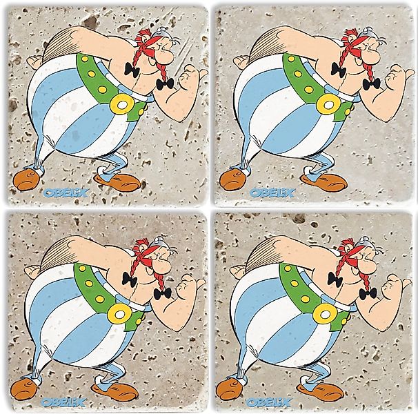 LuckyLinde Getränkeuntersetzer "Obelix Motiv Fliesen Steine" Asterix Set To günstig online kaufen