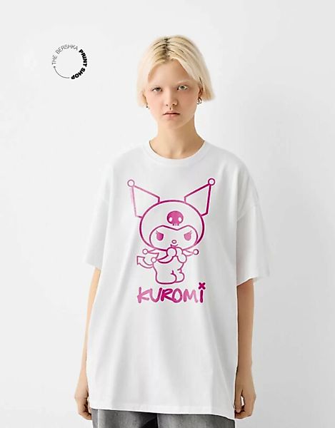 Bershka T-Shirt Kuromi Im Boxy-Fit Mit Kurzen Ärmeln Damen S Grbrochenes We günstig online kaufen