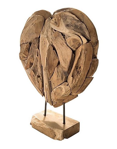 Main Möbel Dekofigur Deko-Herz 30cm auf Ständer "Herz" Teak günstig online kaufen