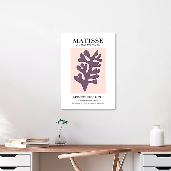 Poster / Leinwandbild - Matisse – Botanisches Design Rosa-lila günstig online kaufen