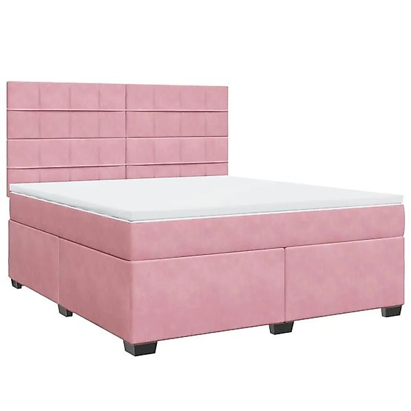 vidaXL Boxspringbett mit Matratze Rosa 180x200 cm Samt 3290983 günstig online kaufen