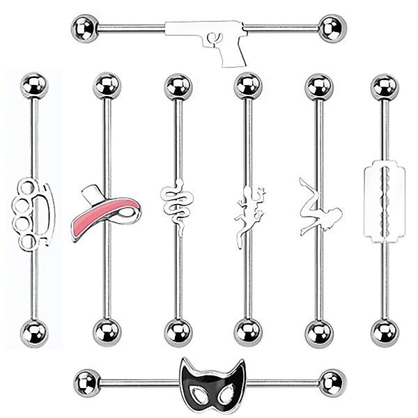 Taffstyle Piercing-Set Piercing Industrial Ohr Intim günstig online kaufen