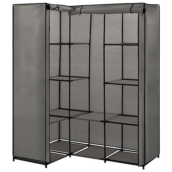 vidaXL Stoffschrank Eckkleiderschrank Grau 130 x günstig online kaufen
