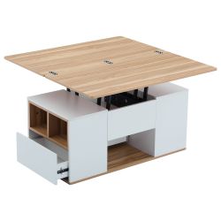 KLAM HOME Couchtisch Höhenverstellbarer 2-in-1 Couchtisch, günstig online kaufen